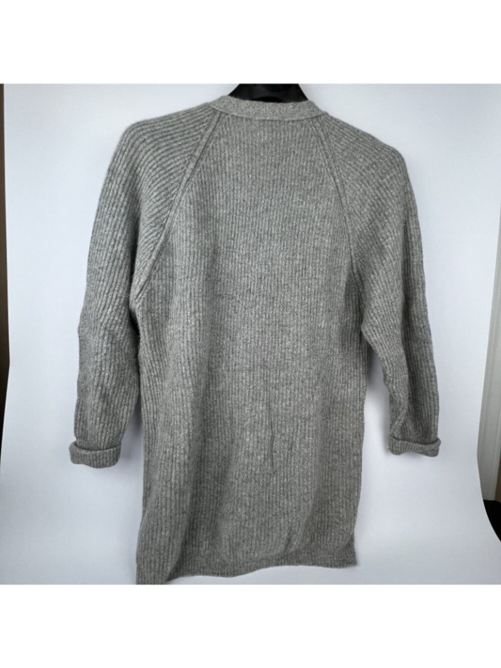 Lindsey Blake Women’s Cardigan Gray Lambswool Rabbit Hair Knit Sweater L - Picture 3 of 3